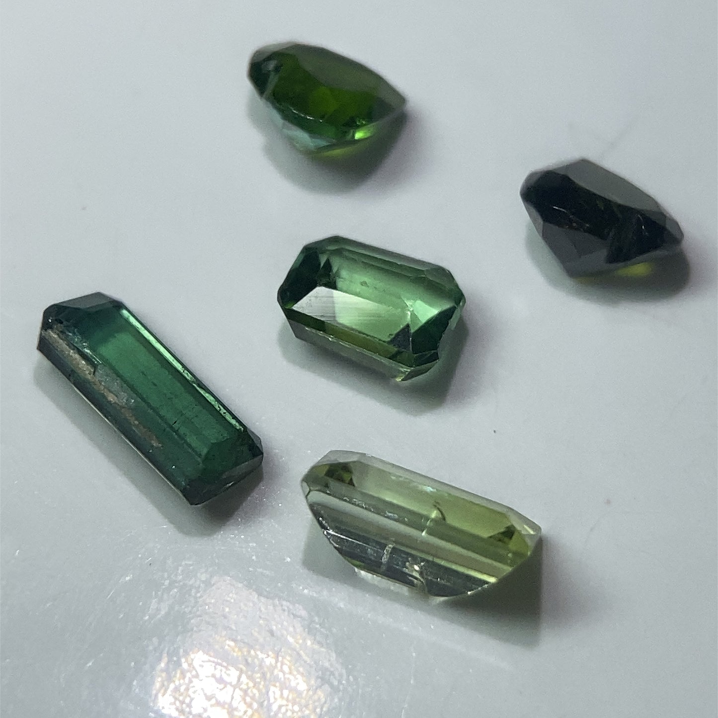 Bluish-Green Tourmaline Set of Five